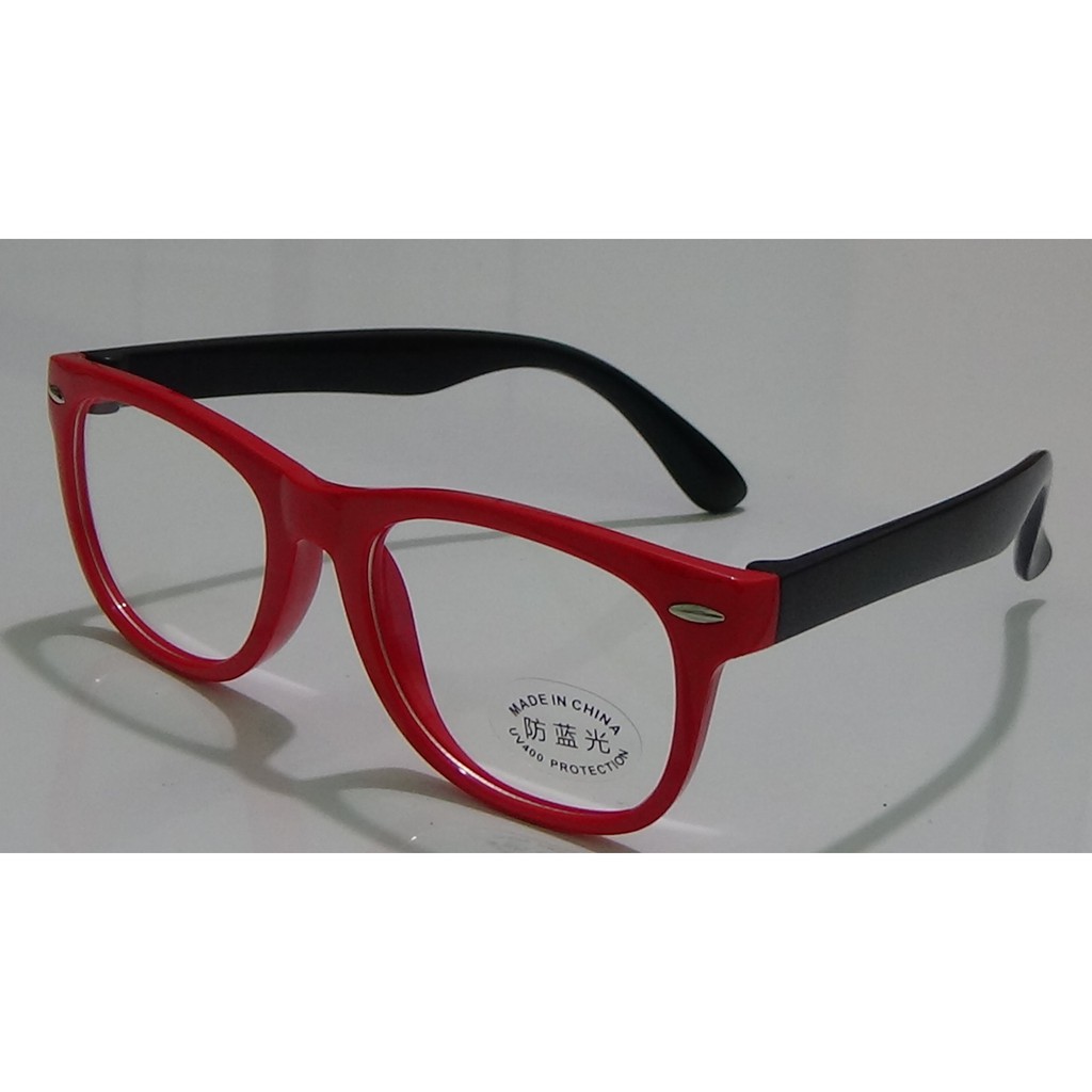 Kacamata Anak Anti Radiasi Blueray Blue Light HP Komputer Bahan Silikon Lentur Laki Laki & Perempuan-11. Merah Hitam