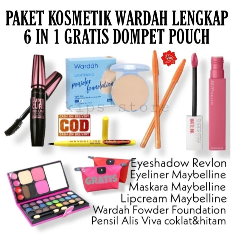 Paket Kosmetik Wardah Lengkap Murah 6 In 1  Paket MakeUp Wardah Wanita Lengkap Murah 6 In 1