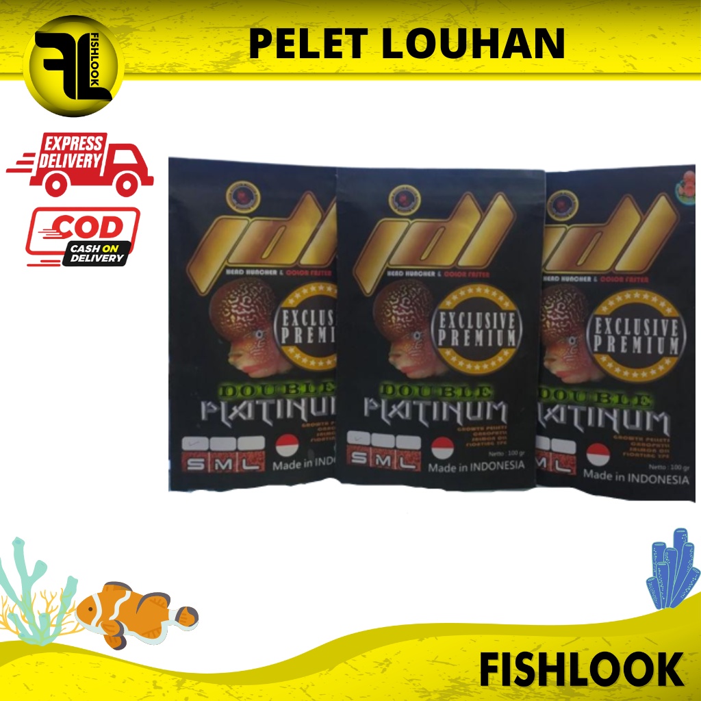 Pelet Louhan JDL DOUBLE PLATINUM 100gr Makanan Louhan Pakan Louhan