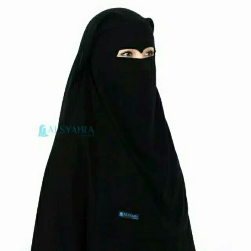 Niqab Yaman eagle Eyes Sifon Silk Jetblack