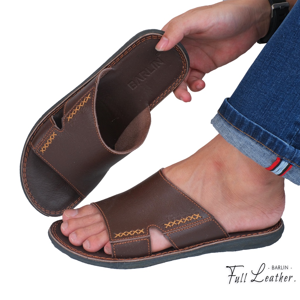 Sandal Kulit Pria Casual - Sendal Kulit Pria Original Barlin