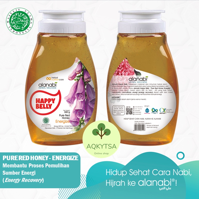

Madu Asli Murni Nektar Multiflora Pure Honey Happy Belly Alanabi (Madu Merah, Putih dan Hitam)