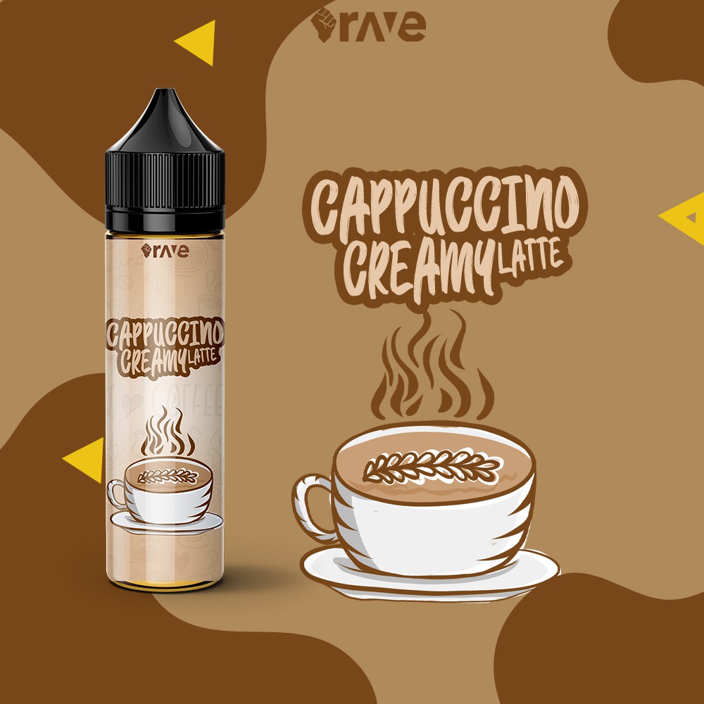Jual Liquid Rave Juice Cappucino Creamy Latte 60ml 0mg Non Nic Premium Liquid Vape Vapor Eliquid
