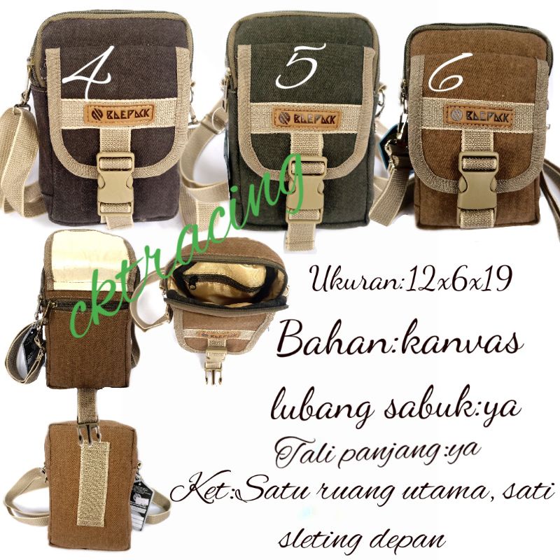 tas selempang mini kanvas tactocal army tas hp sarung hp outdoor