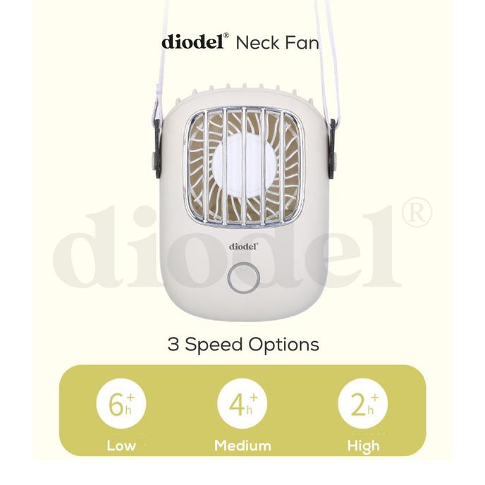 Diodel Portable Premium Mini Sport Neck Fan (Kipas Angin Leher Kalung)