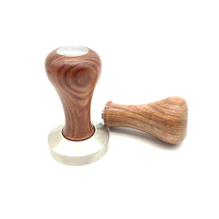 Tamper Kopi Coffee Espresso Tamping Peralatan Perlengkapan Bubuk Stainless Steel Kayu Wood Flat 51mm