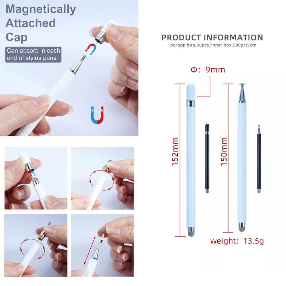 Stylus Pen 2 in 1 Metal Universal Touch Screen Digital Drawing Pencil HP Tablet Stylus Pens