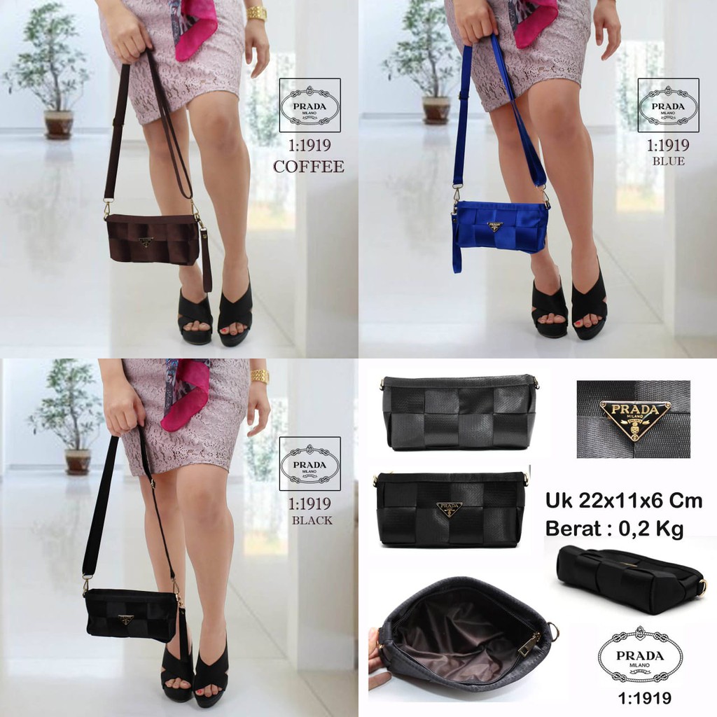 TAS SLEMPANG MINI MEREK PRADA 1919 68 ML
