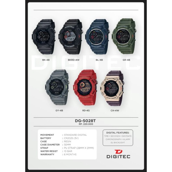 Jam Tangan Pria Digitec DG 5028 / Mudmen DG 5028 Digital Rubber Original Digitec 5028 Mudmen