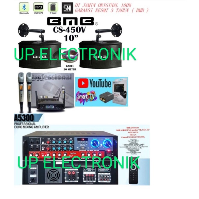 PAKET KARAOKE 10 INCH BMB CS-450V AMPLIFIER A5300 ORIGINAL