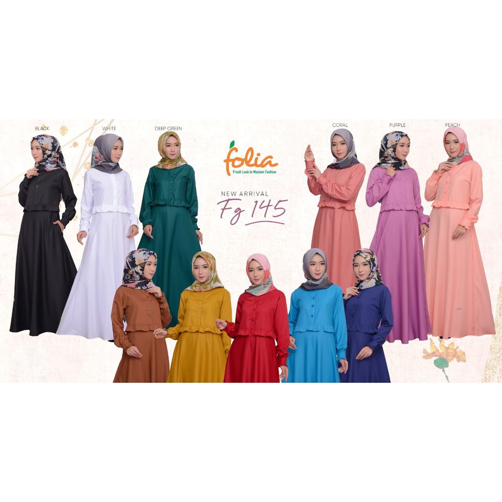 Gamis Folia FG 145 Peach Turkish Navy