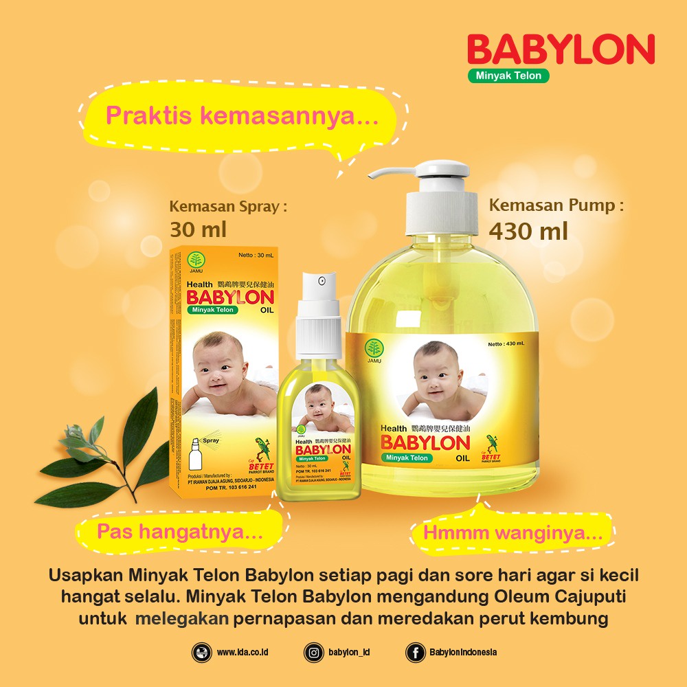 Minyak Telon Babylon cap BETET 430ml