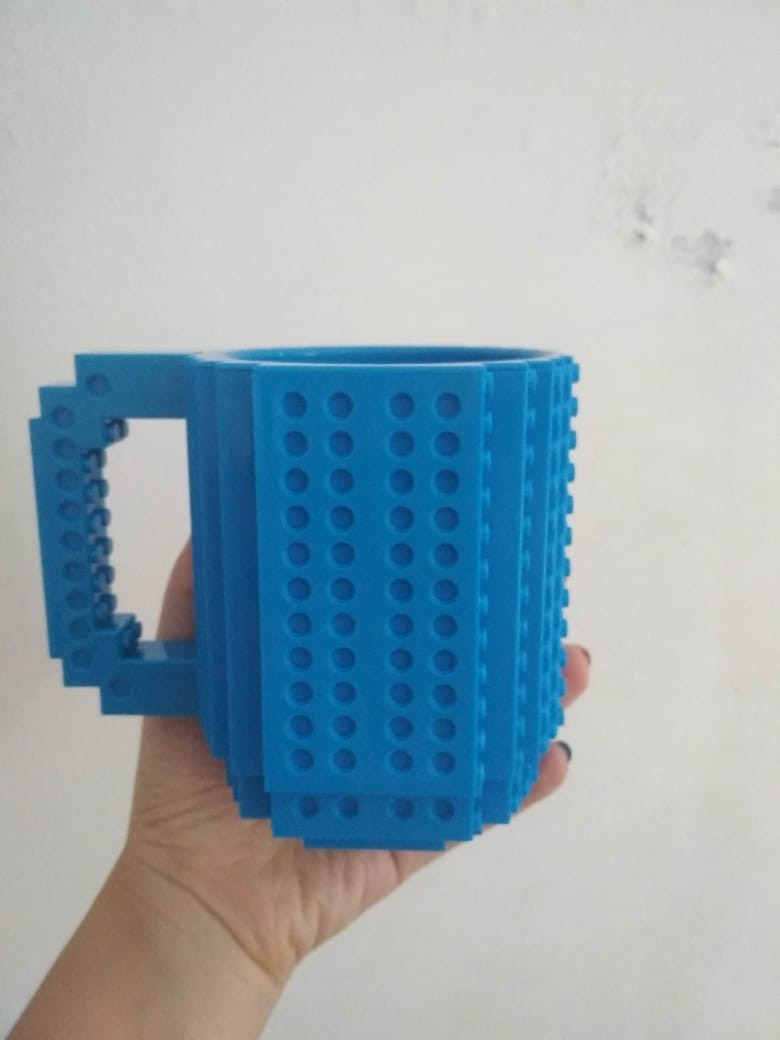 Gelas Mug Lego Kubik Build-on Brick Unik 936sn Red Black