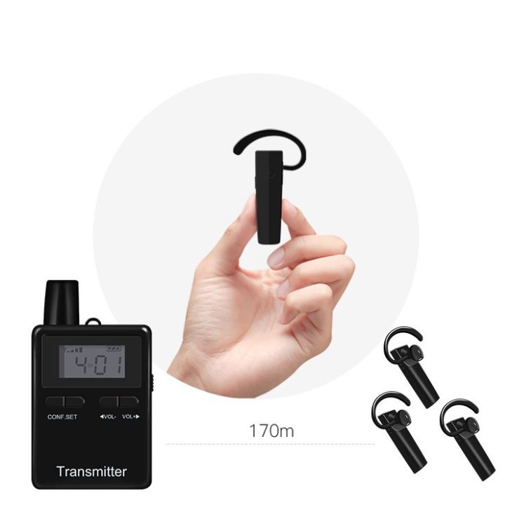 Tour Guide System dengan earhook bluetooth untuk haji, umroh, tour