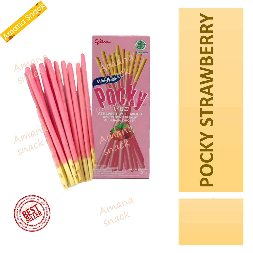 amanasnack - POCKY STRAWBERRY/BISKUIT STIK RASA STRAWBERRY 21g