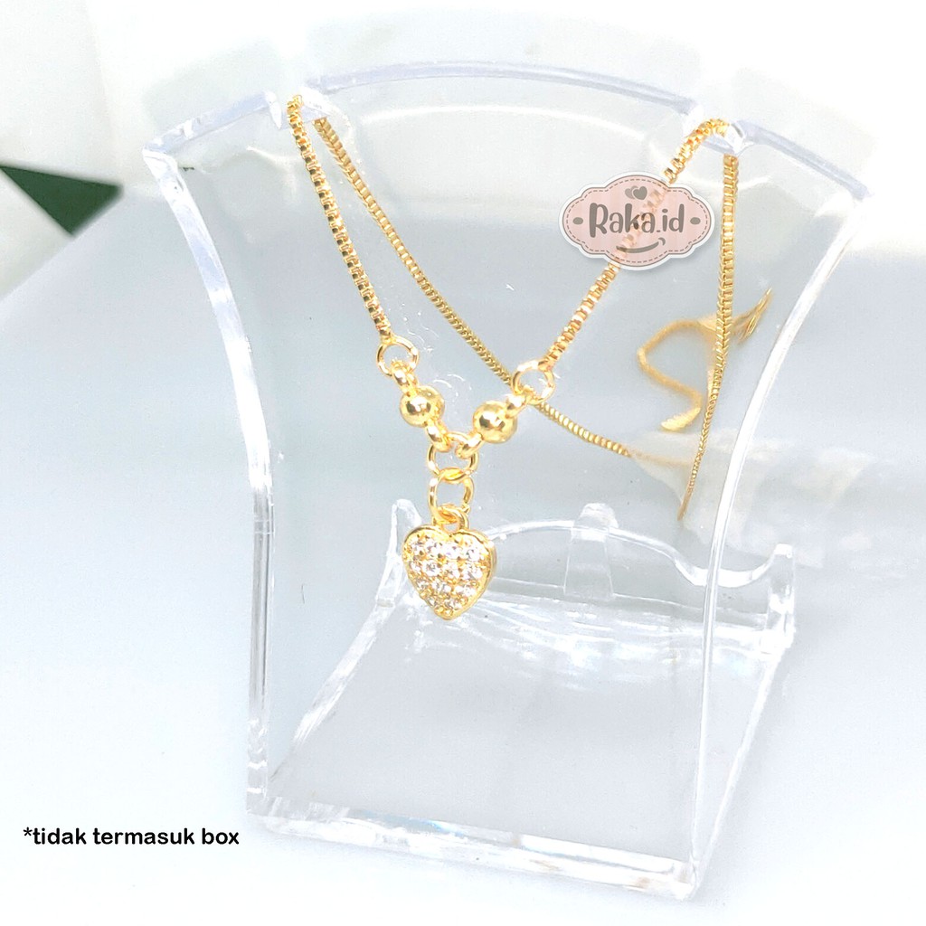 Kalung Anak Love Kecil Perhiasan Cantik Anak Lapis Emas 18k 750