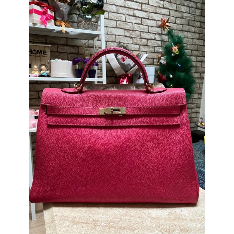 kulit Asli Mirror Bag / Branded Bag Fuschia