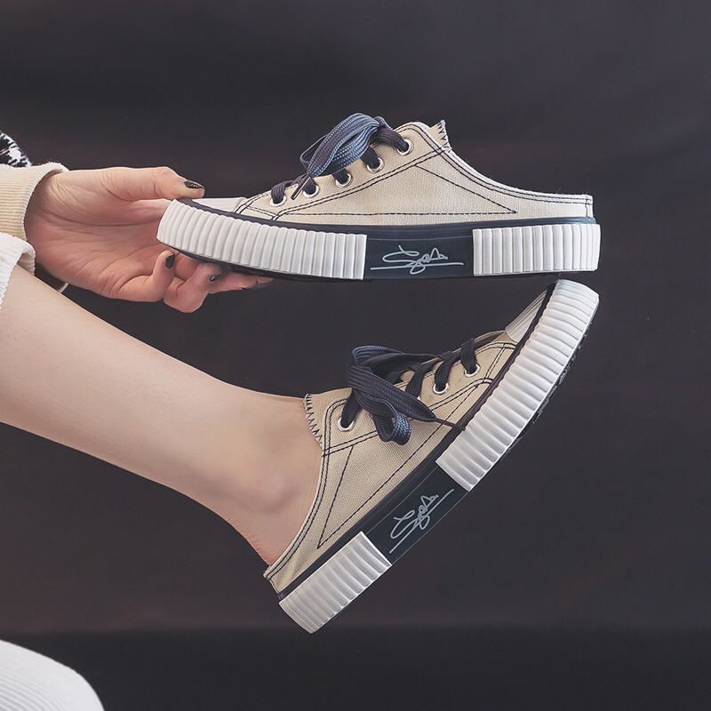 GROSIRTAS TG1573 Sepatu Kanvas Slop Wanita Kualitas Import / Sneakers Import Include Box
