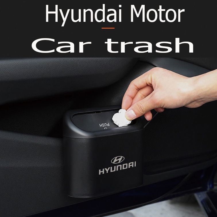 Tempat Sampah Mobil Gantung Kendaraan Sampah Debu Kotak Penyimpanan Kotak Hitam Abs Square Menekan Jenis Tempat Sampah Aksesoris Interior Mobil For Hyundai Ioniq hybrid Elantra Tucson Reina Santa fe Kona Accent