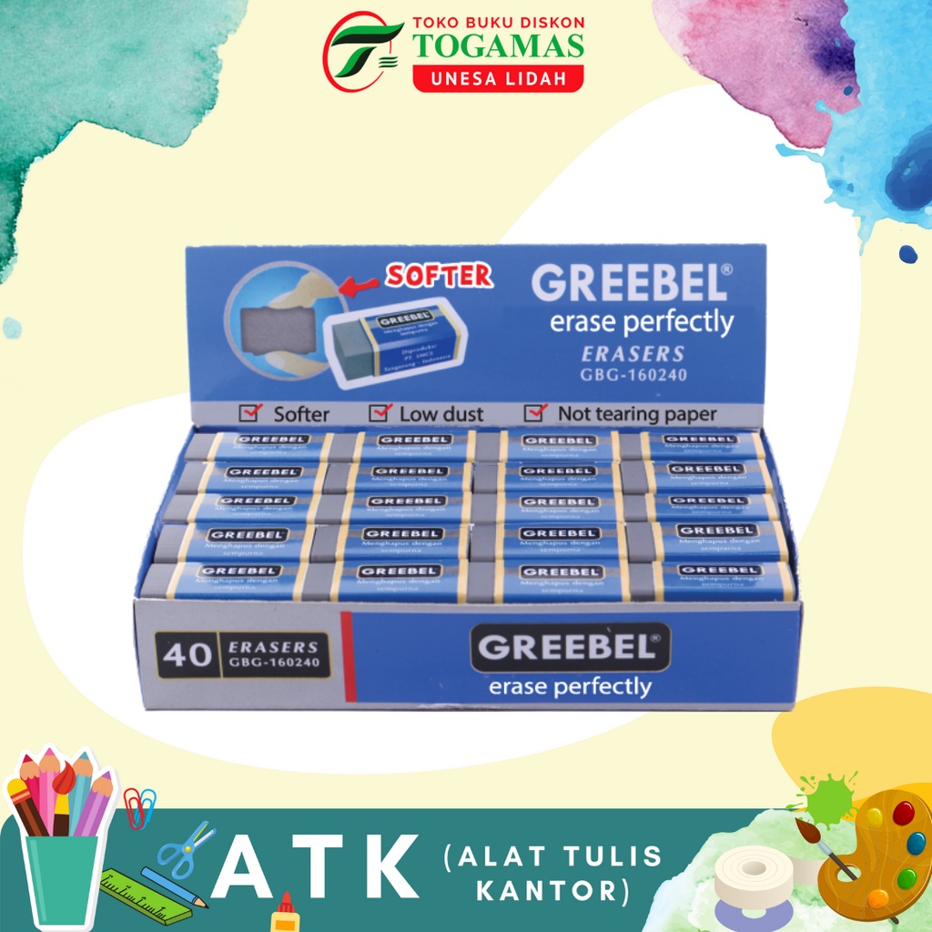 

ERASER GBG-160240 GREEBEL GRAY / PENGHAPUS PENSIL / READY STOCK