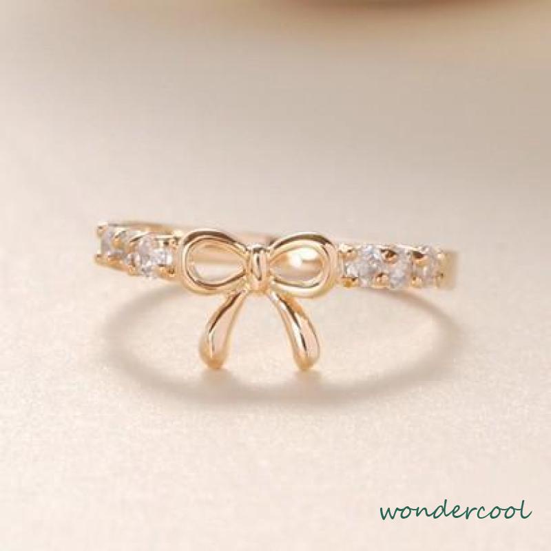 Cincin Desain Pita Hias Berlian Gaya Simple Untuk Wanita -Won