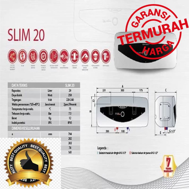 super sale Water Heater Pemanas Air Ariston 20L Murah