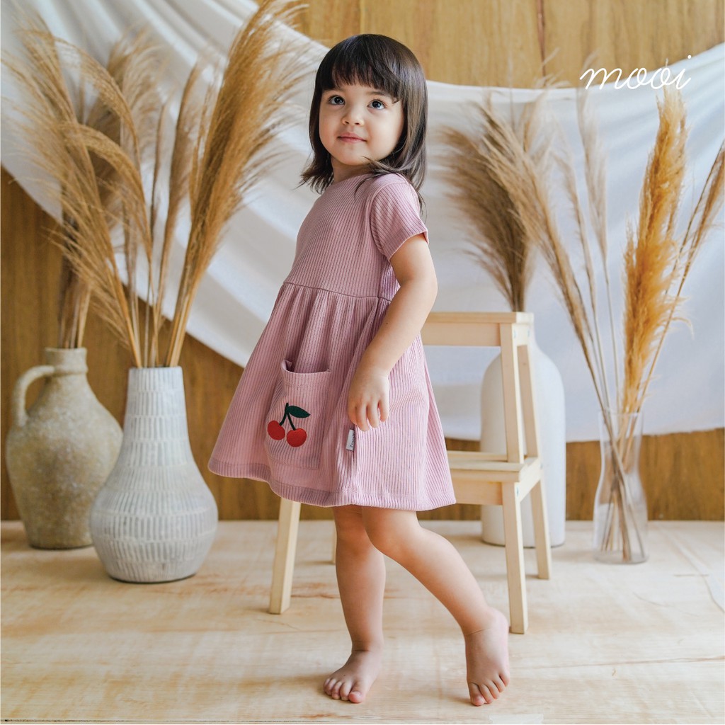 PROMO 7.7 PROMO BAJU LEBARAN MURAH CUCI GUDANG PROMO MOOI RIB POCKET DRESS DRESS ANAK PEREMPUAN DRES BAYI 1-5 Tahun Part 2