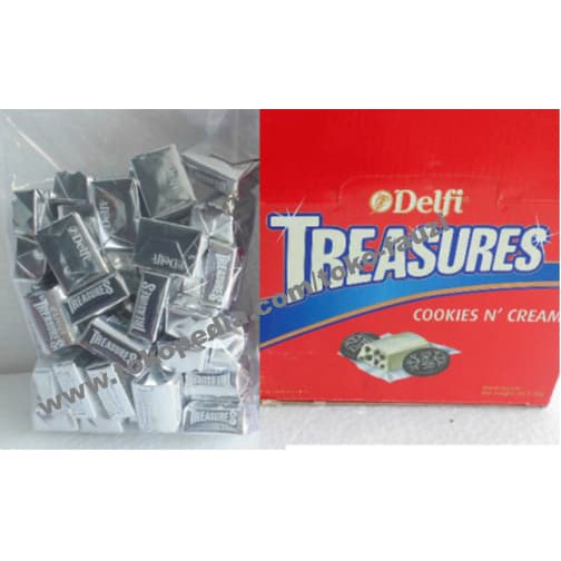 

Coklat Delfi Kiloan Treasures White & Cookies (500gr / isi 48pcs) promo