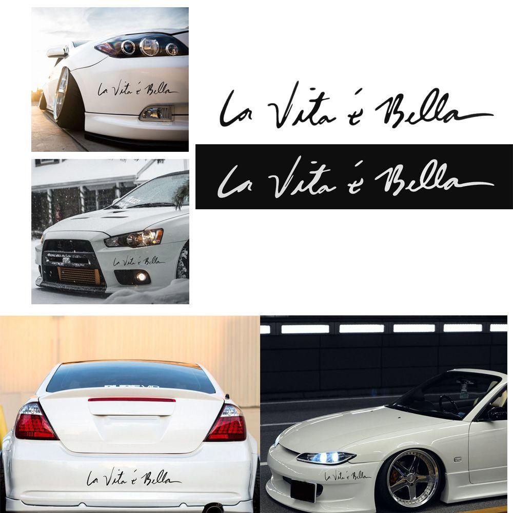 TOP Stiker Mobil Bumper Decal Reflektif Dekorasi Lucu La Vita E Bella