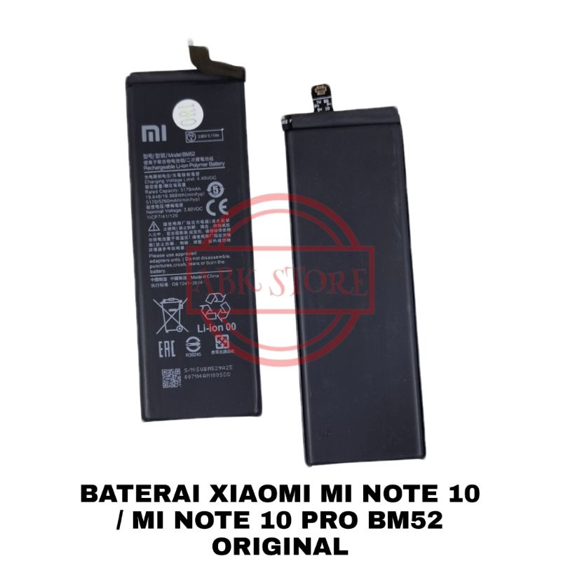 BATRE BATERAI BATTERY XIAOMI MI NOTE 10 / MI NOTE10 PRO BM52 ORIGINAL