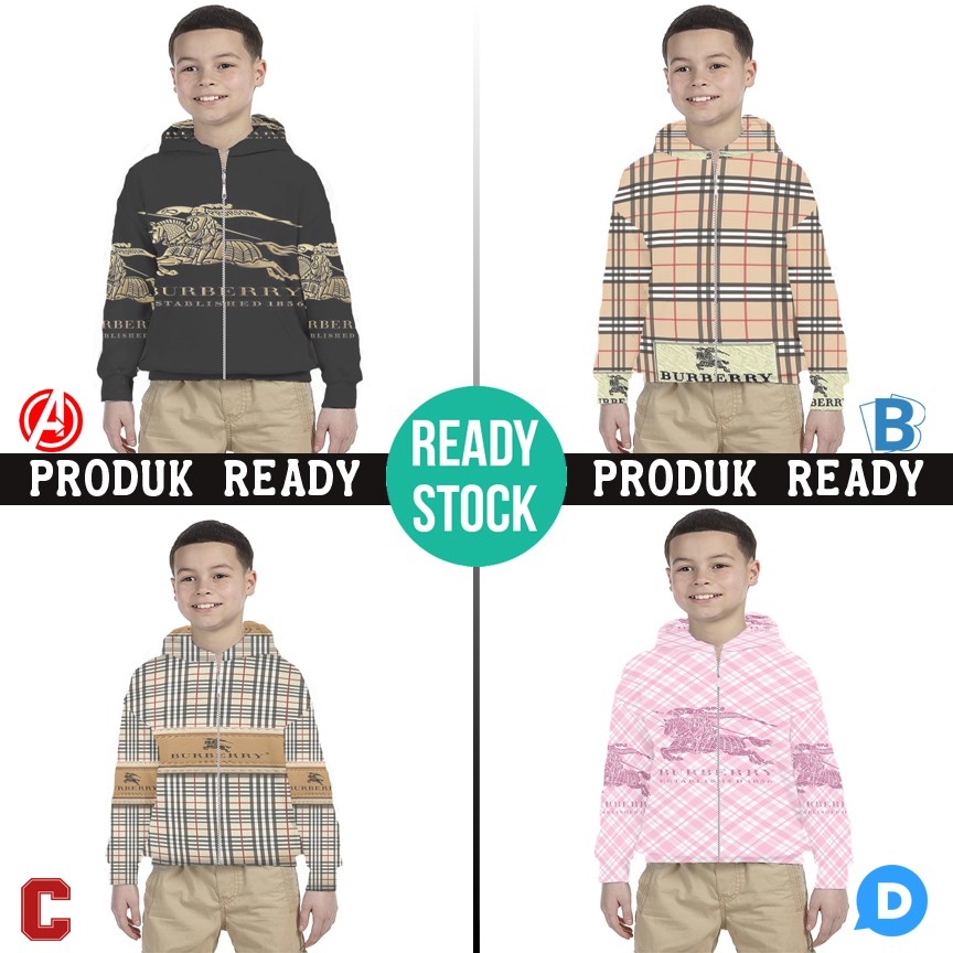 Hoodie Anak Burberry Hoodie Bahan Polyester Jersey
