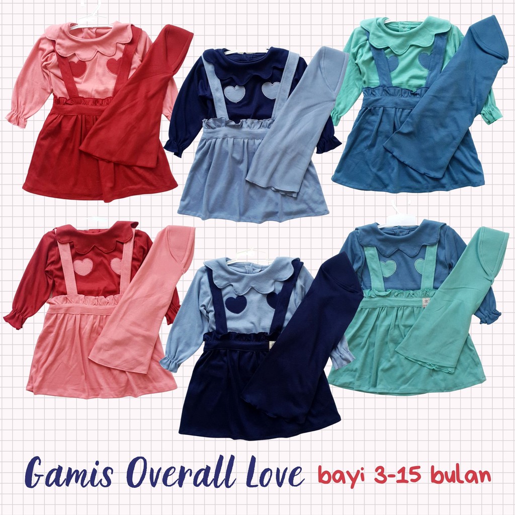 Baju Muslim Anak Bayi Perempuan Gamis set 3-12 bulan