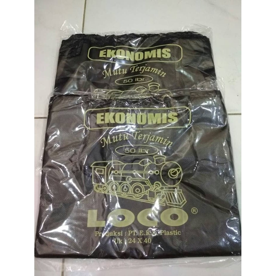 Kantong Plastik Kresek Loco Hitam Tipis Ekonomis 24 x 40