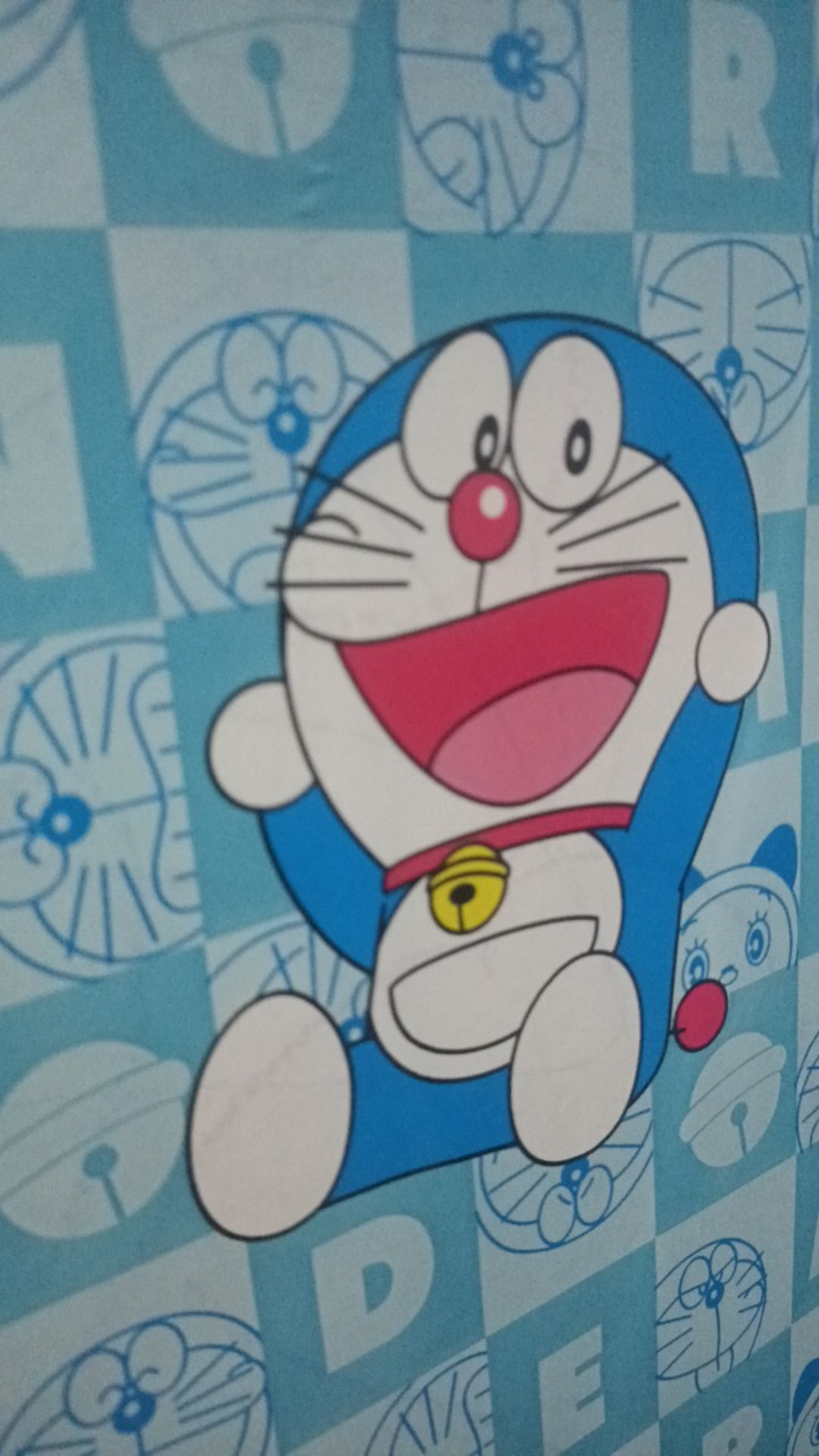 Doraemon Abjad Biru Wallpaper Sticker Dinding Karakter Anak  Ukuran 45 Cm X 10 M