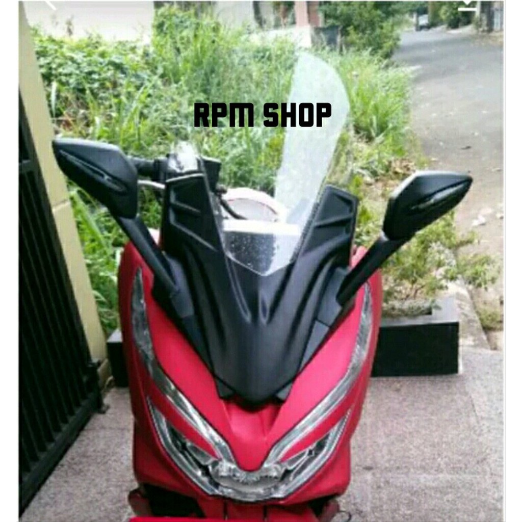 Paket Modifikasi Honda Pcx 150 Lokal 2018 Tameng Topeng Lamp Plus Winsil Visor Plus Spion Lipat Yang