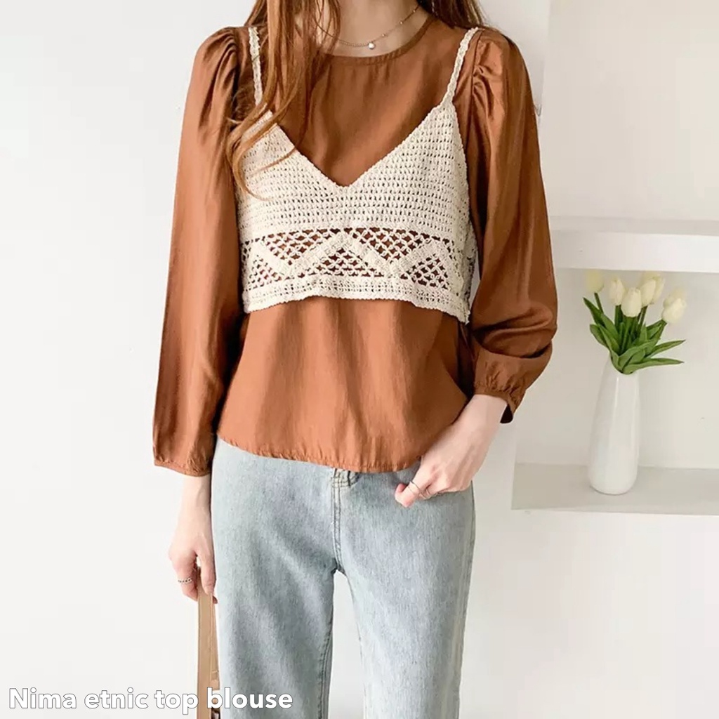 Nima etnic top blouse -Thejanclothes