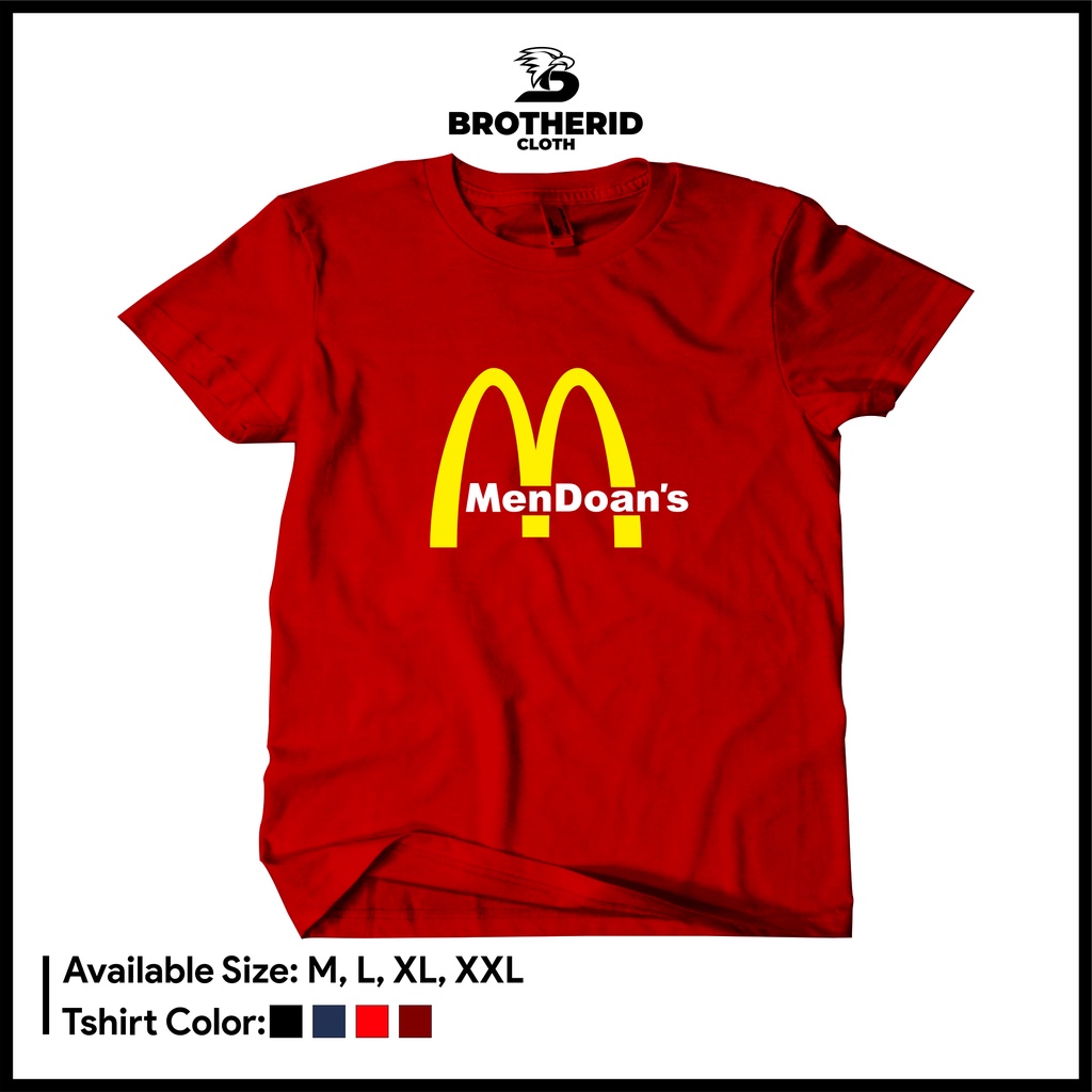 Kaos Mendoan Plesetan Yang Dipakai Andre Taulany Baju Plesetan Logo McD Combed 30s