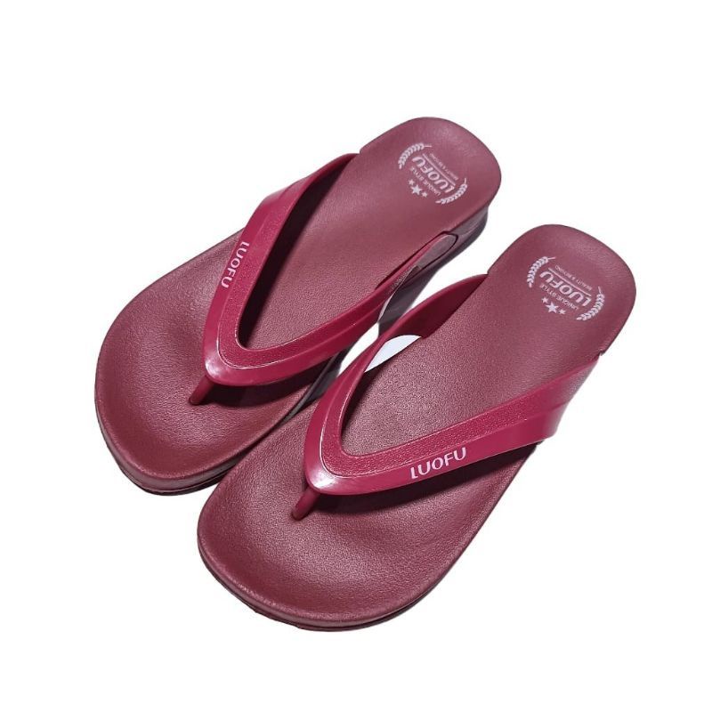 Sandal  karet jepit luofu impor terbaru bisa cod wedges Sandal jelly karet