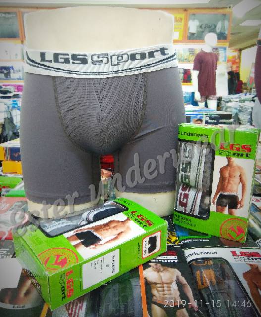 CELANA BOXER LGS 672 ISI 2 PCS BAHAN MICROFIBER RINGAN CEPAT KERING