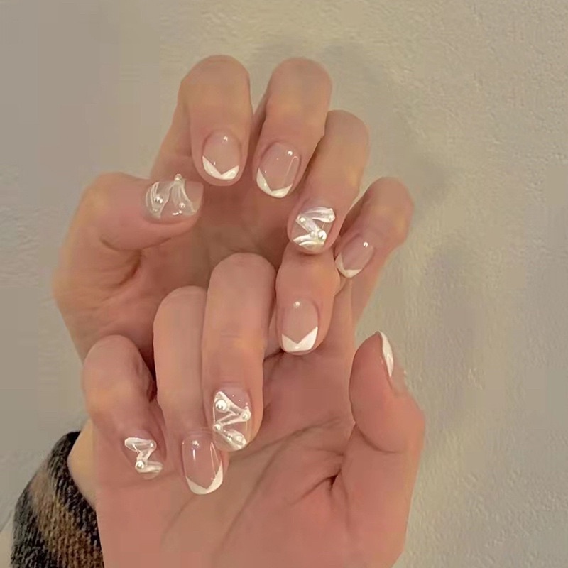 Kuku Palsu 【B152，lem cair】Nikah Wedding False Nailart Pengantin Tangan