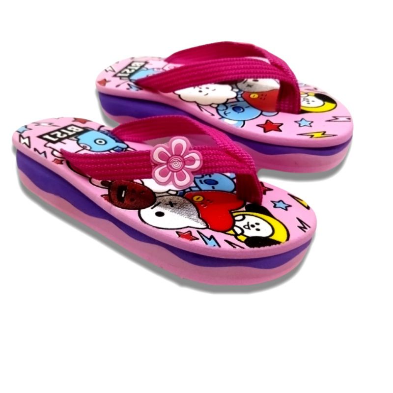 Sandal anak tali webing bunga