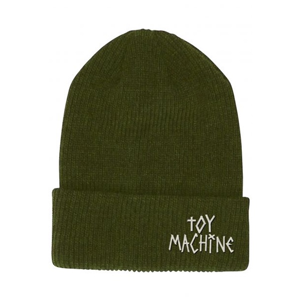 Toy Machine Tape Logo Army Green Beanie