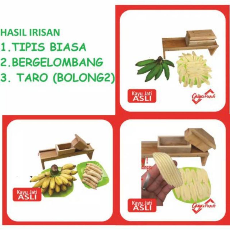 PROMO SUPER JUMBO Pengiris Pemotong Perajang bawang singkong pisang kentang ubi serbaguna KAYU JATI