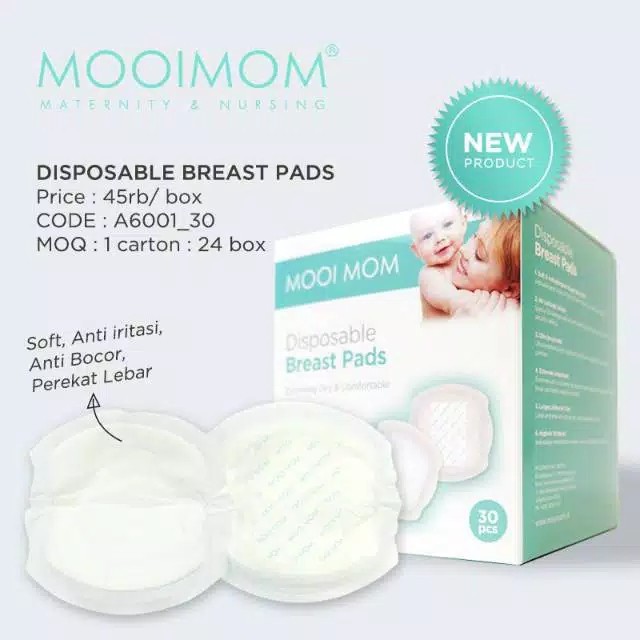 MOOIMOM Disposable Breast Pad BREASTPAD Isi 30 Pcs