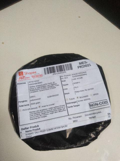 Kawat Tali Peer 0.6mm Hitam Baja/ Meter