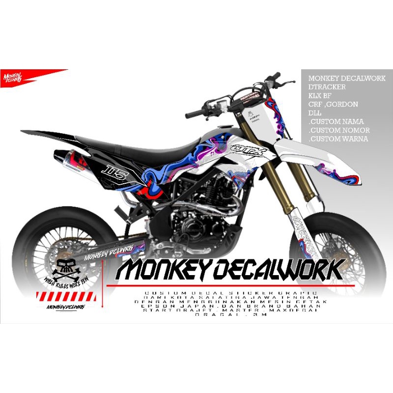 DEKAL STICKER DECAL KLX D-TRACKER CUSTOM SIMPLE
