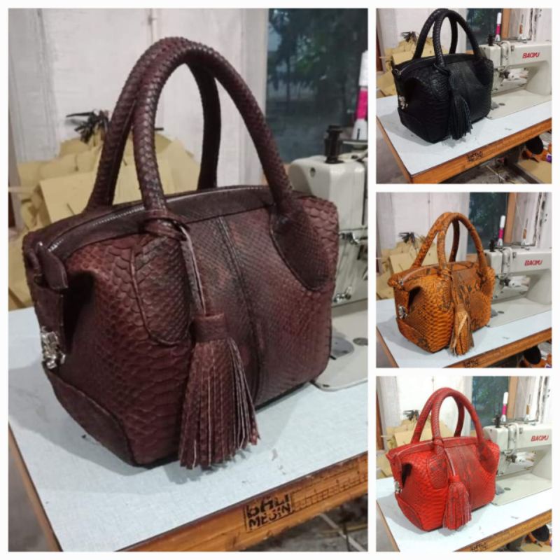 Tas kulit ular Asli Natalie Semua Ukuran