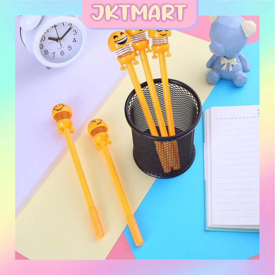 

⭐ JKTMART ⭐ Pena Emoticon Per Karakter Unik Lucu Emoji Karakter Smile Spring Doll Pen Import R163