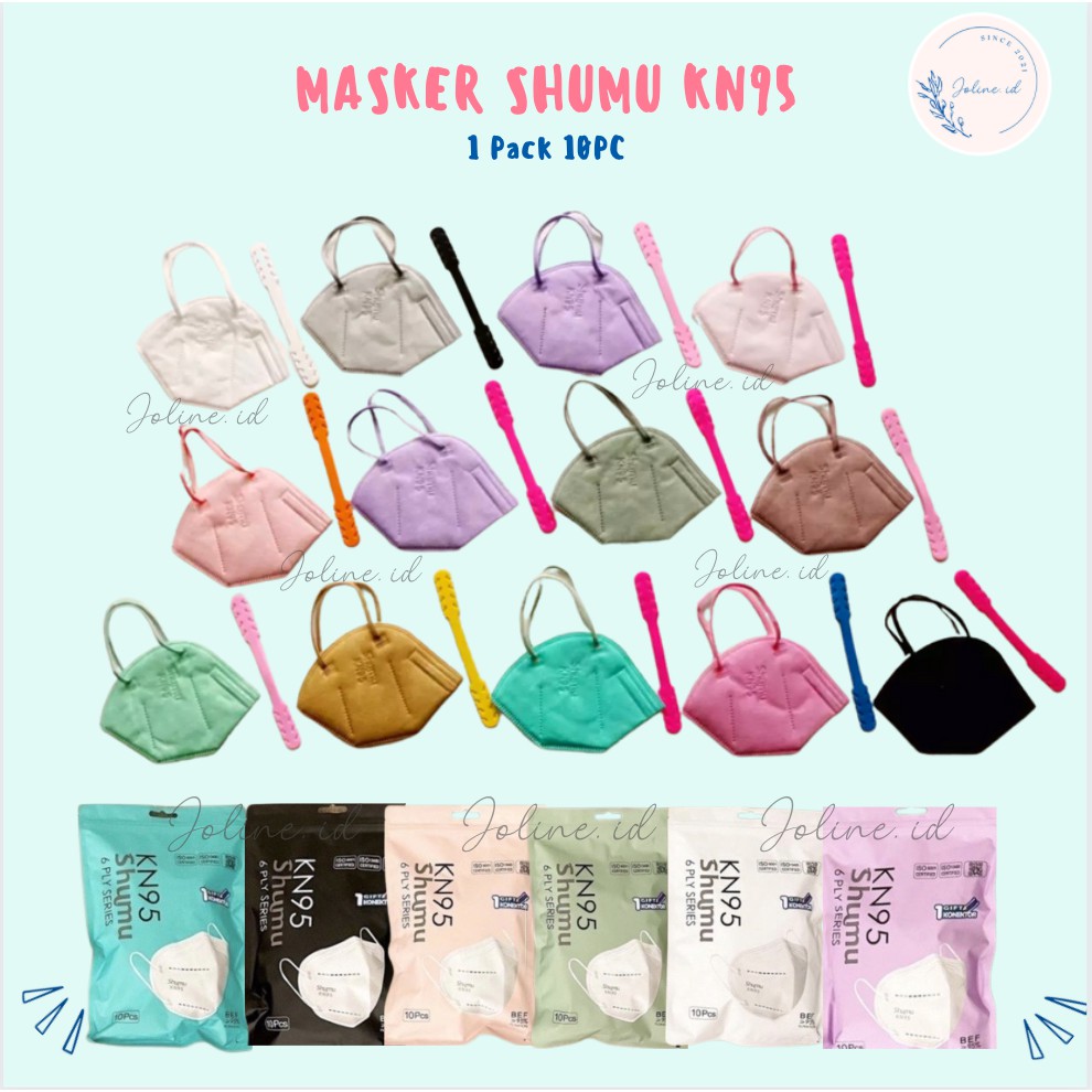 Masker SHUMU KN95 6ply Disposable Earloop isi 10pc Premium Quality Masker Kesehatan Face Mask