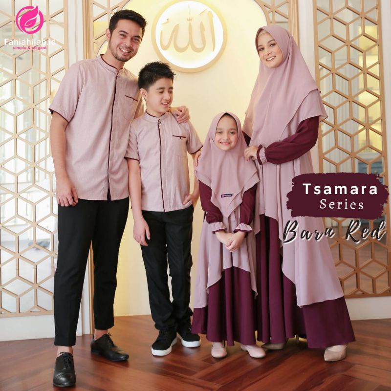 Tsamara ied series Barn Red Faniahijab.id / Tsamara barn red terlaris / Sarimbit fania Hijab terlari